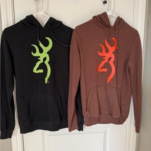Browning Women's Hoodies - Black with Green Logo and Brown with Orange Logo